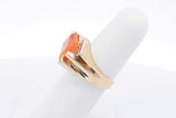 Orange Gemstone & Diamond Ring In 14k Yellow Gold 10.6 Grams Size 6 Eb1224oexsa