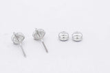 2.0cttw Lab Grown Diamond Stud Screwback Earrings 14k White Gold 1g Eb0326wcrsa