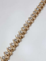1.96 Cttw Diamond S-link Tennis Bracelet In 14k Gold 9.8g 7 Inch Fw0426rrzdu