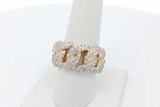 2.16cttw Diamond Cuban Link Ring In 10k Yellow Gold 14.1g Size 7.75 Eb0926icrsa