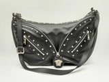 Versace Repeat Studded Black Leather Hobo Bag Fw0125oxzdu