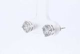 1.6cttw Diamond Stud Screwback Earrings In 14k White Gold 1.6 Grams Eb0226crxde