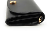Burberry Hannah Black Leather Chain Wallet Clutch Eb0426wxzsa