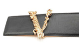 Versace 50mm Black Leather Belt & Gold-tone Virtus Buckle Fw0525crdu