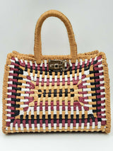 Salvatore Ferragamo Woven Raffia Studio Box Bag Eb1024wxzdu