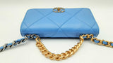 Chanel 19 Blue Quilted Lambskin Wallet On Chain Fw1124lcrxdu