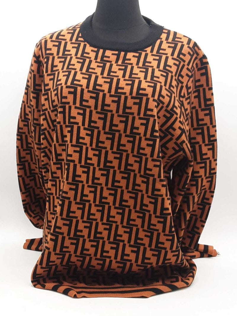 Fendi Ff Motif Orange Sweater Size Xxl Aa0525wzxsa