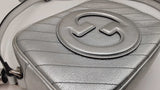Gucci Blondie Camera Bag In Diagonal-stitched Metallic Silver Calfskin Fw0126wcr
