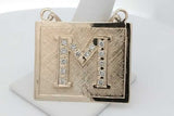 14k Yellow Gold Rectangle M Pendant With Diamonds 20.4 Grams Eb1026lexzsa