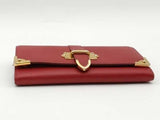 Prada Saffiano Leather Metal Continental Flap Wallet Red Aa0526olrsa