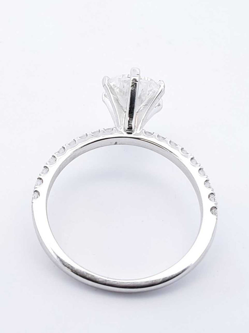 2.01 Cttw Pear-cut Diamond & 14k White Gold Ring Size 6, 2.4 Grams Fw0524owxzdu