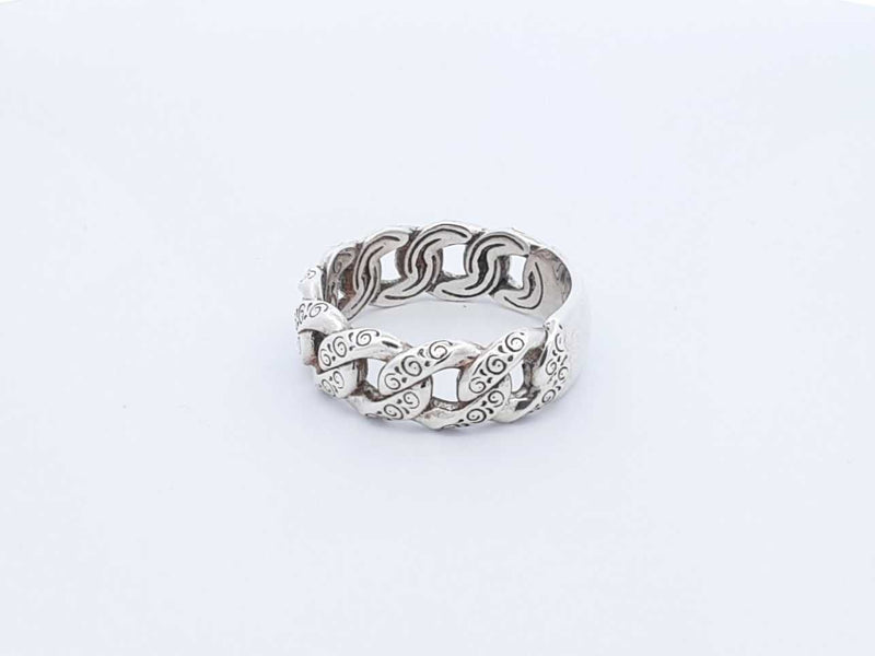 Konstantino Sterling Silver Carved Curb Link Ring 9.1 Grams Size 12 Fw0425pxdu
