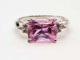 Pink Stone 10k White Gold 2.6g Ring Size 7 Do0426lxzde