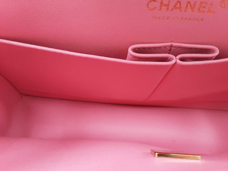 Chanel Classic Medium Tweed Pink Handbag Aa0625rrxzsa