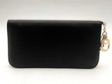 Christian Dior Diorissimo Leather Zip Around Wallet Black Aa0325orzsa