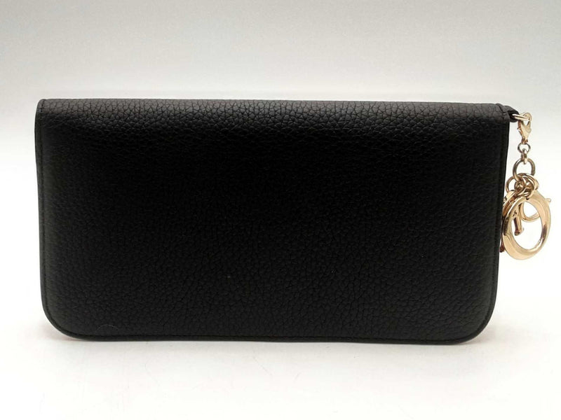 Christian Dior Diorissimo Leather Zip Around Wallet Black Aa0325orzsa