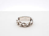 Gucci Chain Logo Ring In Sterling Silver & Black Enamel 8.4 Grams Size 22 / Us 10 Fw0626cxdu