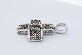 Konstantino Sterling Silver & 18k Gold Onyx Cross Pendant 25.2 Grams Eb0826wrxdu