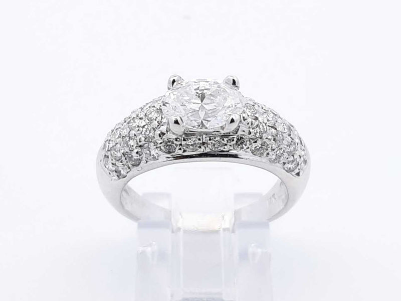 2.13 Cttw Diamond & 14k Gold Cluster Ring 5.7 Grams Size 7.25 Fw0925lprxdu