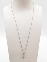 0.40 Cttw Lab Grown Diamonds 0.925 Silver 2.8g Cross Pendant Chain 20 In Do0525iide