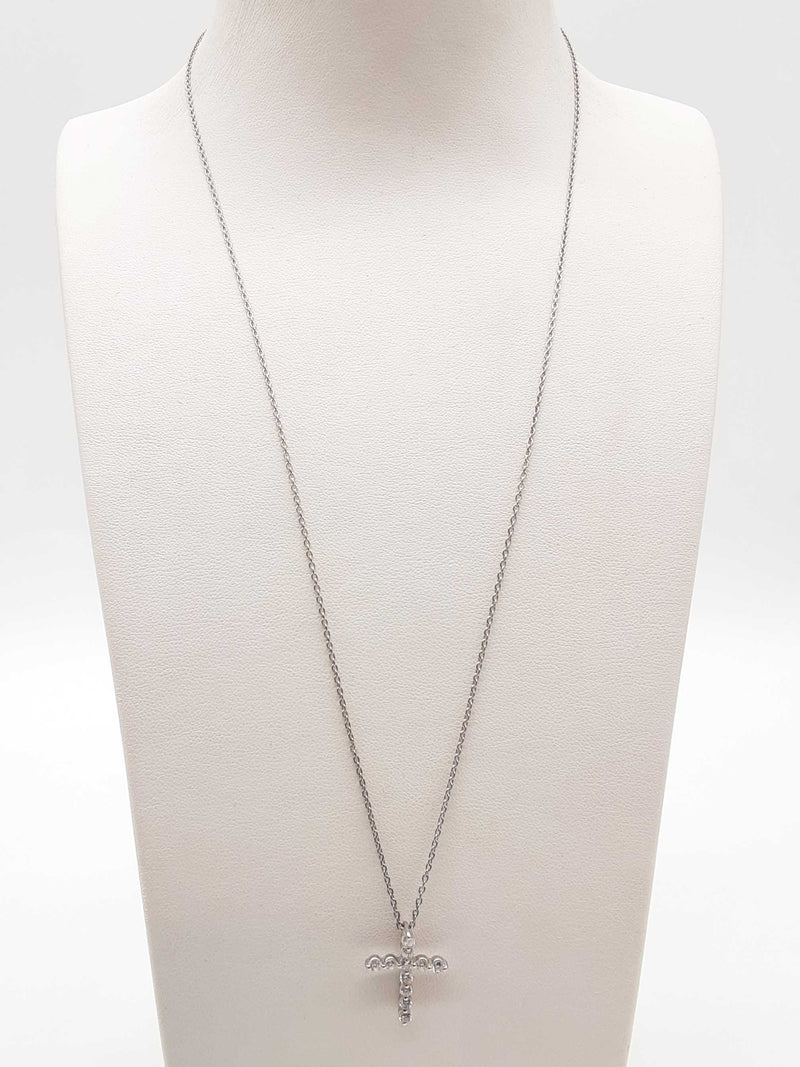 0.40 Cttw Lab Grown Diamonds 0.925 Silver 2.8g Cross Pendant Chain 20 In Do0525iide