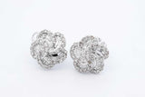 4.0cttw Diamond Floral Cluster 18k White Gold Stud Earrings 8.3 Grams Eb426crxdu