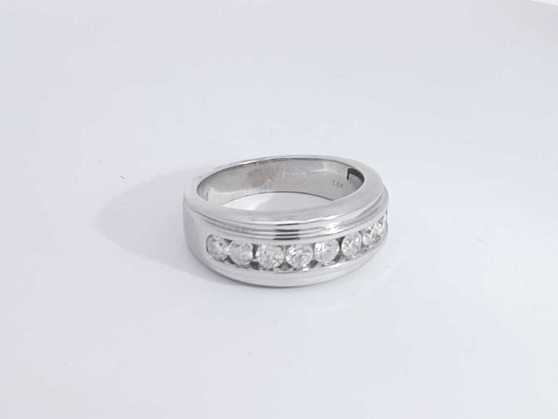 0.90 Cttw Diamond 14k White Gold Wedding Band 7.4 Grams Size 10 Aa0825worsa