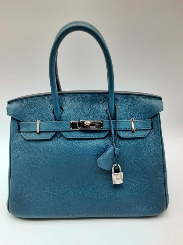 Hermes Birkin 30 Vert Bosphore Teal Clemence Palladium Handbag Do0923lwxzxde