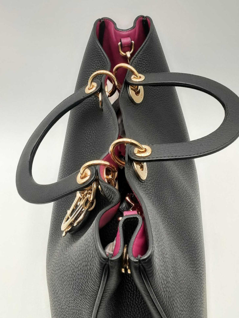 Christian Dior Black Leather Diorissimo Tote Bag Eb0325olrxsa