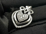 0.87 Cttw Diamond & 18k White Gold Heart Pendant 2 Grams Fw0825lwxdu
