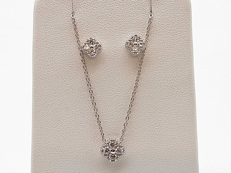 0.45 Cttw Lab Grown Diamonds 0.925 Silver 3.7g Clover Ensemble Do0525rcde