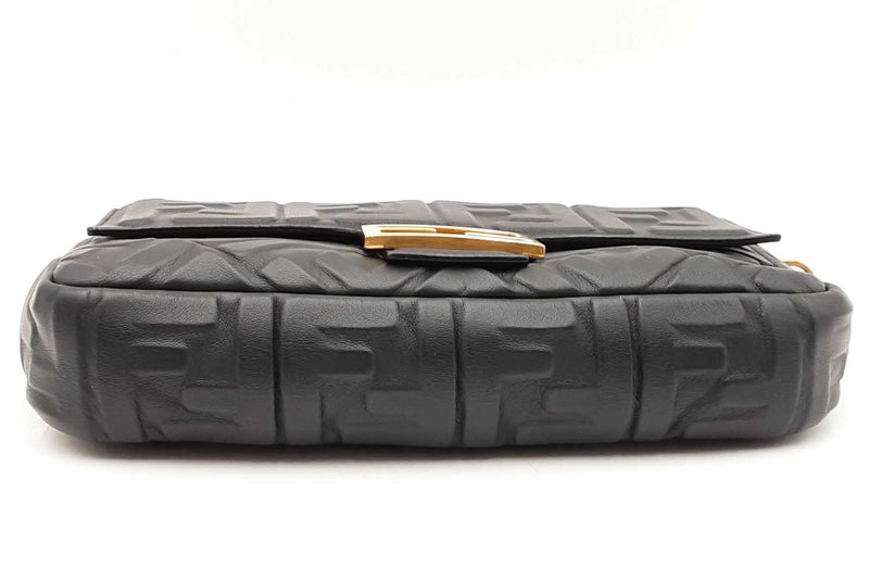 Fendi Black Leather Baguette Shoulder Bag Eb1025cxzdu