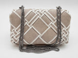 Tory Burch Kira Woven Canvas Mini Natural/blanc Flap Bag Sd1025lzxde