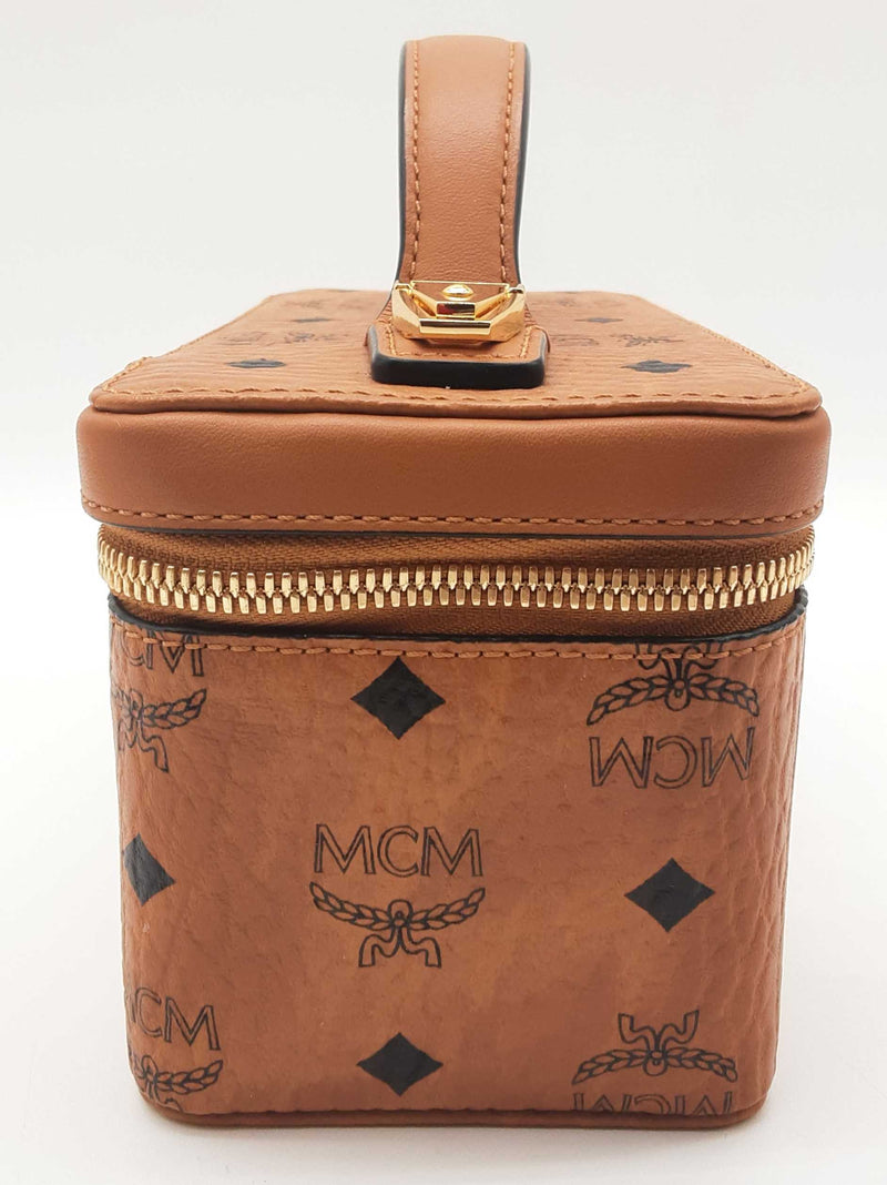 Mcm Mini Rockstar Cognac Tan Visetos Vanity Case Crossbody Bag Do1025pxzde