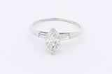 1.0ctw Marquis Diamond Ring In 14k White Gold 2 Grams Size 8.5 Eb0325lexzsa