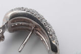 4.0cttw Diamond Stud Omega Back Earrings In 18k White Gold 18 Grams Eb0326loixsa
