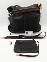Louis Vuitton Selene Black Mahina Porforated Monogram Leather Bag Do0726irxde