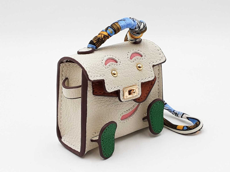 Mini Plaything Bag Charm In Ivory Fw0825idu