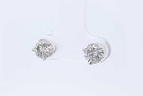 1.6cttw Diamond Stud Screwback Earrings In 14k White Gold 1.6 Grams Eb0226crxde