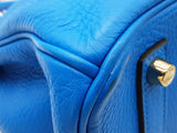 Hermes Birkin 35 Bleu Hydra Blue Clemence Gold Hardware Handbag Do1225sxzxde