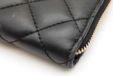 Versace Quilted Black Leather Zip Around Wallet Eb0826lorde