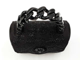 Versace La Medusa Black Crystal-embellished Satin Top Handle Bag Fw0426wrxdu