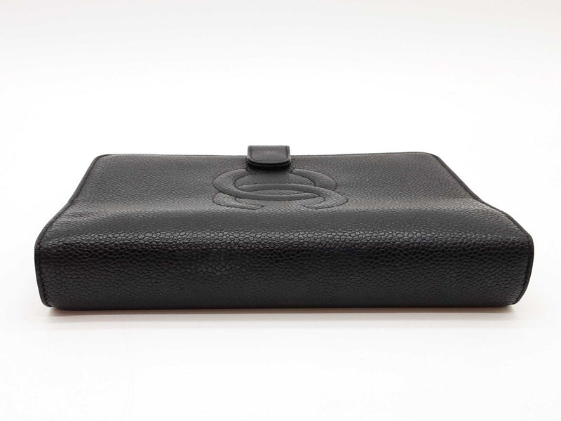 Chanel Timeless Black Caviar Classic Ring Agenda Cover Sd1225wrzde