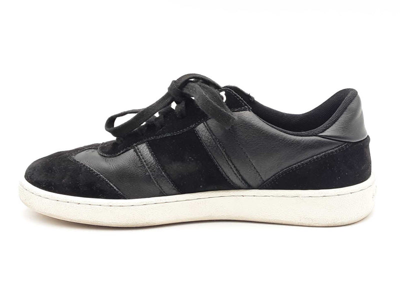 Salvatore Ferragamo Black Leather & Suede Sneakers Size 6 C Sd0325crsa