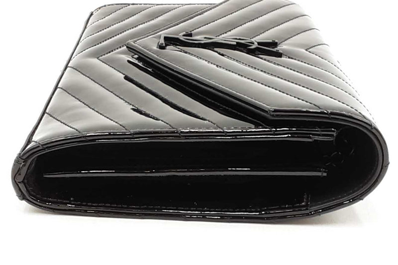 Yves Saint Laurent Patent Leather Cassandre Envelope Chain Wallet Eb1125rxzdu