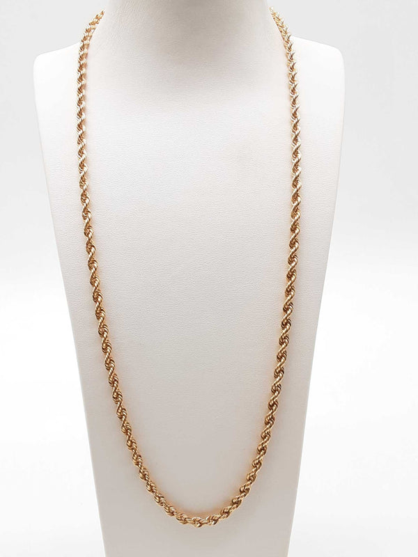 14k Yellow Gold 35.5g Solid Rope Chain Necklace 24 In Docxzde 144020012014