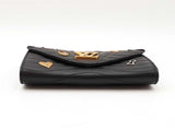 Louis Vuitton Love Lock New Wave Black Leather Long Wallet Fw0625wzxdu