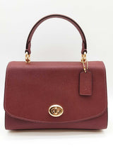 Coach Tilly Top Handle Wine Red Leather Crossbody Bag Do0825oxde