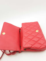 Balenciaga Quilted Red Leather Touch B. Shoulder Bag Eb1024wrxsa