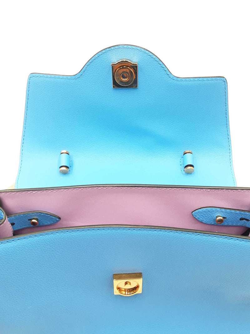 Versace La Medusa Blue Calfskin Leather Top Handle Handbag Sd0925orzdu